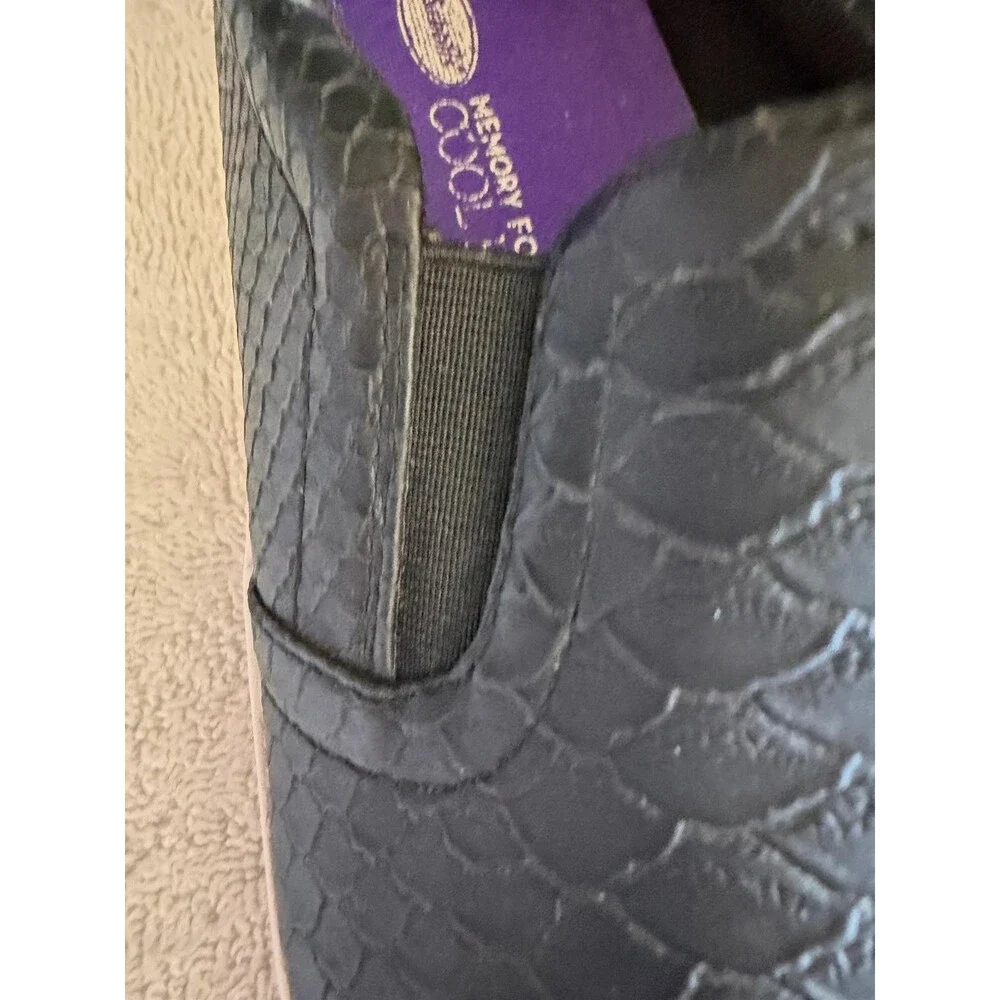 Dr. Scholl's Madison Womens Slip On Sneaker Black Snake Embossed Size 8.5